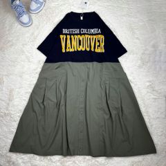 新品 ドッキングワンピース カレッジロゴ ミリタリー ネイビー フリー