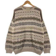 古着 セントジョンズベイ ST JOHN'S BAY 総柄 コットンニットセーター USA製 メンズXL相当/eaa472881