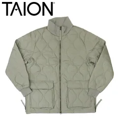 TAION (タイオン) 112ZML-1 MILITARY LIB HI NECK DOWN JKT ミリタリー リブハイネックWジップ ダウンジャケット TA023 全3色 D.SAGE GREEN L