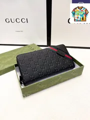【今日特価】Gucci グッチ クラシックモッズ牛皮財布 高級モッズ牛皮を使用、精緻なステッチ仕上がり-WTO輸入2