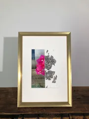 花の絵画　ペン画×写真　（ブーゲンビリア）のサムネイル