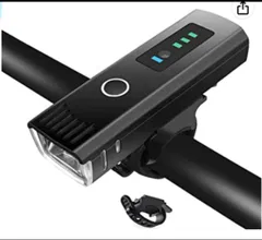 自転車 ライト USB充電式 LED ライト 防水 らいと【光センサー自動点灯モード搭載】高輝度1000ルーメン 4段階照明モード 自転車用シートクランプ付き PSE認証済 クロスバイク ライト 自転車用 ヘッドライト ヘルメット ロードバイク ライトのサムネイル