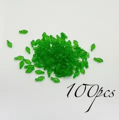 ハンドメイド資材　アクリルビーズ　チャーム　リーフ極小　ライムカラー　100個