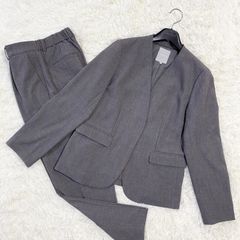 美品✨【LEPSIM】レプシィム　洗えるノーカラージャケット　スーツ　美脚テーパードパンツ　セットアップ　グレー　Mサイズ　定価12.650円