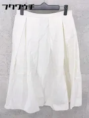 ◇ ENFOLD エンフォルド バックジップ 膝下丈 プリーツ スカート サイズ40 ホワイト レディース 【中古】 【1002801297893】