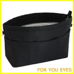 【新着商品】SHINGONE バッグインバッグ ナイロン A5 小さめ 横 インナーバッグ レディース メンズ バックインバック 防水 軽量 小さめ 収納バッグ 仕切り トートバッグ用 ファスナー付き Organizer bag in bag 4色 ブラック