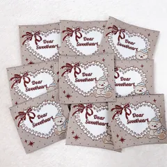 【Dearくま】10枚 布タグ 刺繍タグ 大きめ