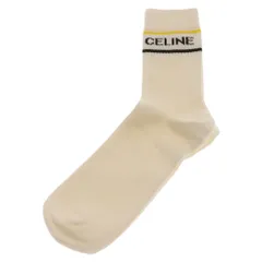 CELINE (セリーヌ) ロゴ コットン ソックス 靴下 イエローのサムネイル