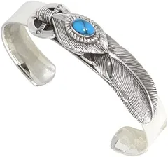 cmy select バングル シルバー925 メンズ ブレスレット ターコイズ フェザー cmy161219-1( 14：ターコイズ フェザー 太め)