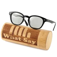 [What Say] FASHION OUTDOOR ウェリントン カラーレンズ サングラス クリアレンズ 伊達メガネ 偏光レンズ UV400 メンズ レディース (ライトグレー（偏光）/クロ) 0