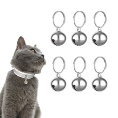 新品 YFFSFDC 鈴 犬 猫 首輪アクセサリー 6個入り 直径16 mm 首輪用 シルバー