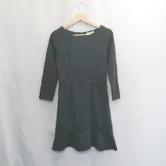 ◇ ⊂ ◎ ●美品● NATURAL BEAUTY BASIC 長袖 ひざ丈 ワンピース サイズS ブラック レディース E  【1503060005521】