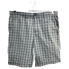 TOMMY HILFIGER ショートパンツ W34 トミーヒルフィガー チェック柄 グレー コットン 古着卸 アメリカ仕入 2409-354