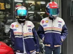 ★アウトレット★新品 L ロスマンズ Rothmans RACING HRC MotoGP NSR レーシング レザー ジャケット レア品 バイクウェア スポーツ アウトドアのサムネイル