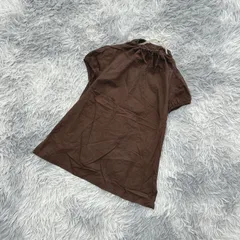 【良品】Ba-tsu　バツ  半袖カットソー  ネックリボン  バックスリット  (M)  モード  個性的  レディース  茶系  ブラウン【送料無料】のサムネイル