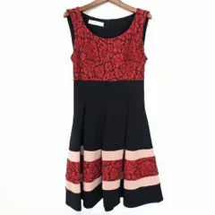 #snc リナシメント RINASCIMENTO ワンピース S 黒 赤系 ノースリーブ バックジップ レース フレア レディース [887963]のサムネイル