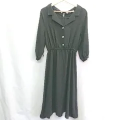 ◇ OLIVE des OLIVE オリーブ デ オリーブ 五分袖 ロング ワンピース サイズF ブラック系 レディース E  【1406180078898】
