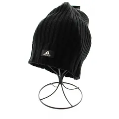 アディダス adidas タグ付き ニット帽 ニットキャップ ロゴ 帽子 黒 ブラック /DK