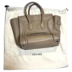 C393 CELINE セリーヌ ラゲージ マイクロショッパー ベージュ ハンドバッグ トートバッグ レザー 収納袋 レディース