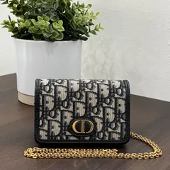 [人気商品]Dior ディオール 30モンテーニュ ミニチェーンショルダー ナノポーチ ミニチェーンバッグ トロッター OBLIQUE
