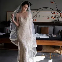 ウエディングベール レディース ベール レースベール 結婚式 花嫁 シンプルウエディングヴェール ウエディングドレス ヘアアクセサリー  かわいい シンプル 上品tousha03