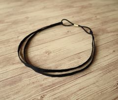 細めのカチューム　二連タイプ（リネン・ブラック）