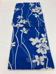 ≪花ラブリ≫LY912　3850- N6　浴衣　新品　青　ブルー 花　桜