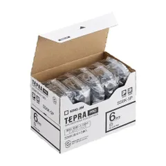 【純正】 キングジム(Kingjim) テプラPROテープカートリッジ エコパック5個入 6mm 白ラベル/黒文字 長さ8m SS6K-5Pのサムネイル
