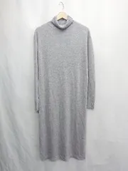 ◇ ⊇ AZUL basic タートルネック ニット 長袖 ロング丈 ワンピース サイズL グレー レディース E  【1502180066504】