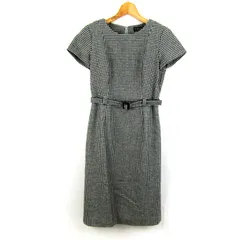 ブルックスブラザーズ ワンピース トップス 半袖 千鳥格子柄 ベルト付き レディース 黒×白 Brooks Brothers 【中古】