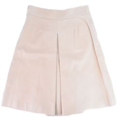 本物 シャネル CHANEL ラムスキンレザー スカート ボトムス 34 ピンクベージュ レディース 衣類 洋服 中古 【フォロー割】