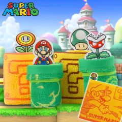 スーパーマリオ ミニタオル タオルハンカチ はみ出しアップリケ