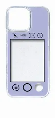 【新品未使用】iPhone16 Pro Max アイフォン16プロマックス クリア ハードケース (ラベンダー) カメラアプリ風 フォトフレーム くすみカラー カバー スマホケース cl-ip16promax-415