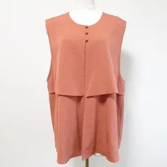 #spc シセンドウ 詩仙堂 ヒトシタムラ ベスト ジレ ピンク系 ちりめん ノースリーブ 重ね着風 美品 タグ付き レディース [770493]