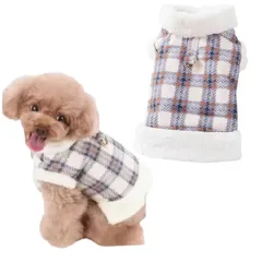 【フォロー割】猫 ドッグウェア 服 パーカー 中型犬 小型犬 ふわふわ ジャケット 犬 犬 袖なし 犬の服 牽引ロープハング可能(ブルー*1着，M) ペット服 おしゃれ 犬服 暖かい 防寒 冬 コート DICOCO