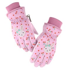 スキー グローブ 【M】7〜9歳 キッズ 手袋 子供用 タッチパネル フリース 防風 防寒 紛失防止 雪遊び 5本指 スノー スケート スノーボード 通学 自転車 アウトドア ジュニア