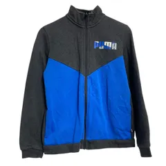 PUMA ロゴスウェット トレーナー キッズ M~ グレー フルジップ 古着卸 アメリカ仕入 a612-7938