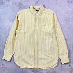 90年代 Ralph Lauren ラルフローレン CLASSIC FIT ストライプシャツ メンズL 
