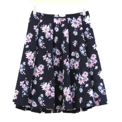 フェルゥ プリーツスカート 花柄 ボトムス レディース 2サイズ ネイビー×ピンク Feroux 【中古】のサムネイル
