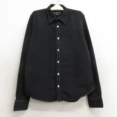 古着 ラルフローレン ポロゴルフ 長袖 ブランド シャツ キッズ ボーイズ 子供服 90s ワンポイントロゴ コットン 黒 ブラック ストライプ 24