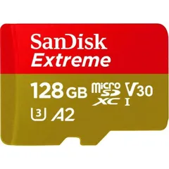 SanDisk MicroSD 128GB UHS-I U3 V30 Write Up to 90MB/s Full HD &amp- 4K SanDisk Extreme SDSQXAA-128G-