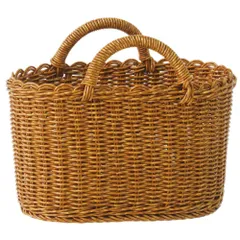 ☆ ブラウン ☆ UTILE ユティル オーバルハンドルバスケット Sサイズ ユティル かご バスケット ミニ UTILE オーバルハンドルバスケット Sサイズ カゴ 籠 キッチンバスケット キッチン収納 ナチュラル サニタリー収納 持ち手 台所 収納