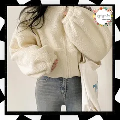 ボアジャケット 韓国 フリースジャケット レディース ショート丈 ボアブルゾン 中厚手 ジップアップ ゆったり 防寒 アウター スタンドカラー 冬 おしゃれ 羽織り ハイネックブルゾン ショート丈アウター ボアコート あったかい 2YIGULI-023