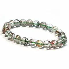  〔K1519〕約8mm 天然色 ガーデンクォーツ 庭園水晶 ブレスレット Garden quartz【ランダム発送】