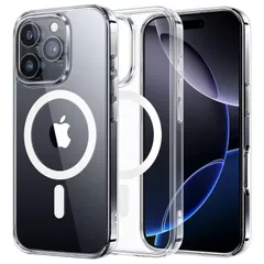 NIMASO iPhone 16 Pro Max 用 ケース MagSafe対応 黄変防止 マグネット搭載 マグセーフ対応 耐衝撃 米軍MIL規格 SGS認証 PC背面 いPhone16ProMax 対応 傷つけ防止 薄型 ワイヤレス充電対応 スト