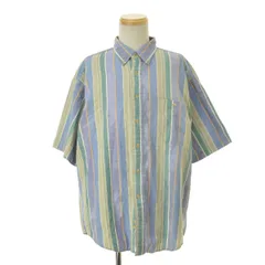 【EDDIEBAUER】80s～90s 黒タグ ボタンダウンストライプ半袖シャツ