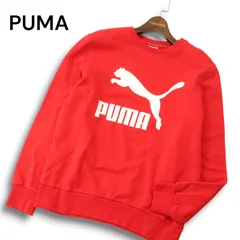PUMA プーマ 通年 ビッグ ロゴ★ スウェット トレーナー Sz.L メンズ 赤