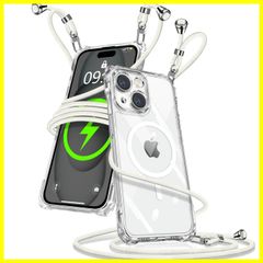 【人気商品】携帯ストラップ マグセーフ対応 スマホケース アイフォン15 カバー iPhone15 肩掛け MagSafe対応 斜めかけ 縄掛けケース ショルダー 透明 TPU クリア 携帯ケース 紐付き ケース 織りストラップ付き 用 長さ調整可能 取り外し