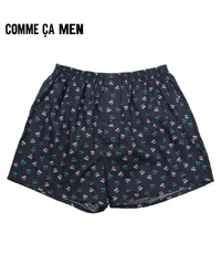 新品 未使用 コムサメン COMME CA MEN 下着 ブロードスクールバス柄PT メンズ トランクス 517664 ネイビー