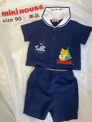 224ミキハウスmikihouse90size セーラー襟　昭和レトロ　セットアップ